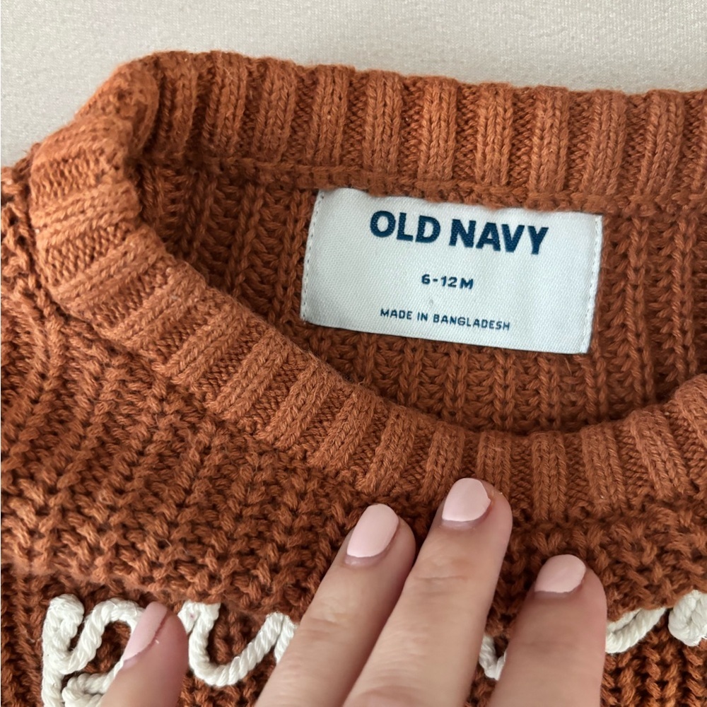 Old Navy Pumpkin Knit Sweater - Rust - Picture 2 of 2
